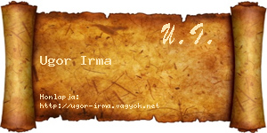 Ugor Irma névjegykártya